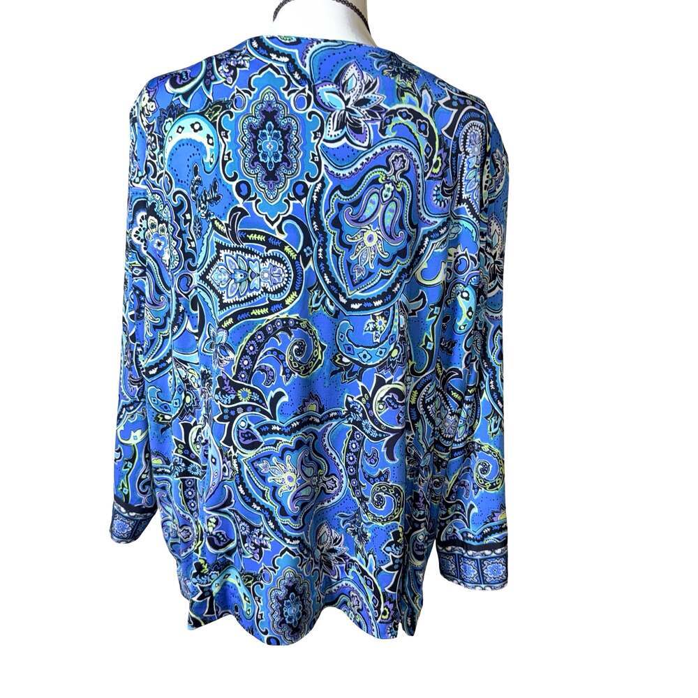 Joan Rivers Blue Floral 3/4 Sleeve Jacket Size 3X NWOT - Picture 3 of 6